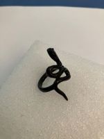 Schlangenring schwarze Emaille, Höhe 3 cm, Modeschmuck