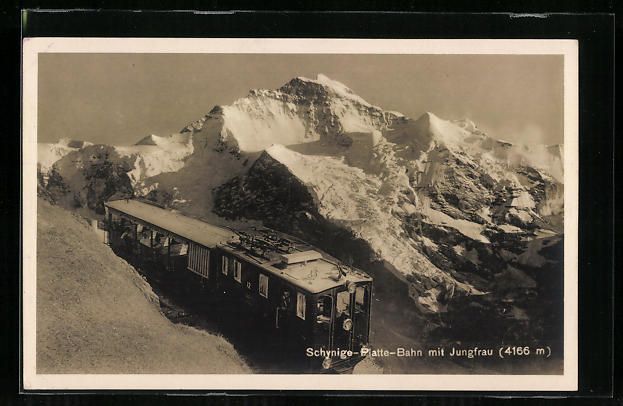 Cartoline postali: AK Schynige-Platte-Bahn mit Jungfrau – Usato da Berlin venduto da bartko-reher