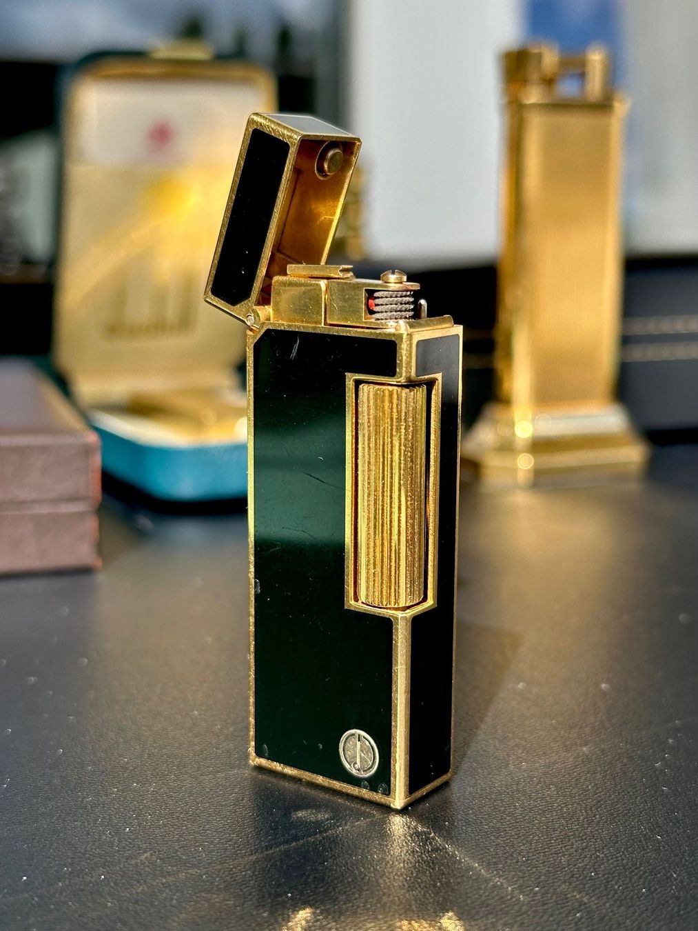 Dunhill Accendini: Dunhill Rollagas Black Lacquer Gold-Plated – Usato da Zürich venduto da RatsTreasure 7