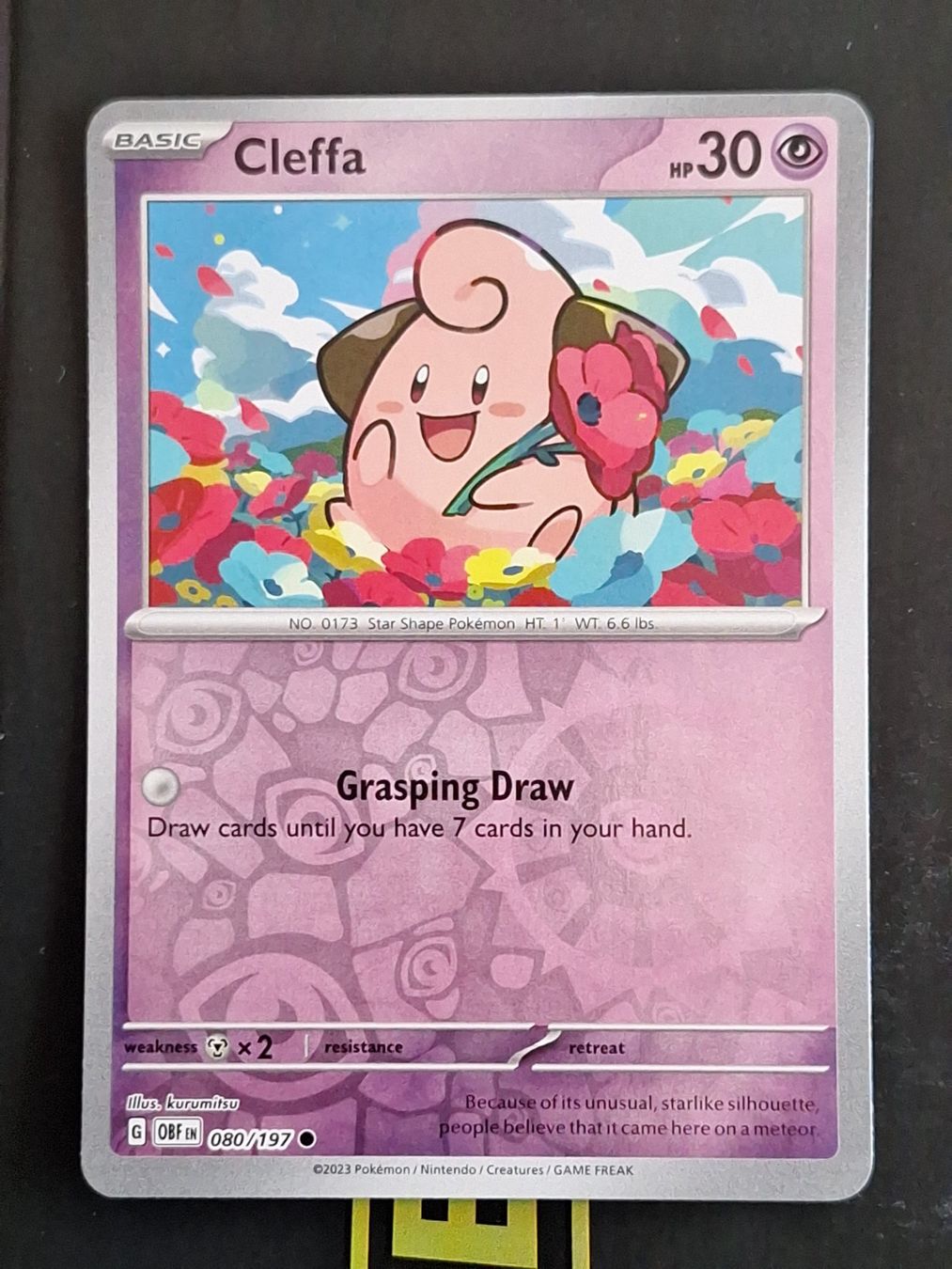 Pokémon Carte collezionabili: Cleffa - Pokemon Reverse Holo Obsidian Flames – Usato da Altstätten SG venduto da GGsGameshop