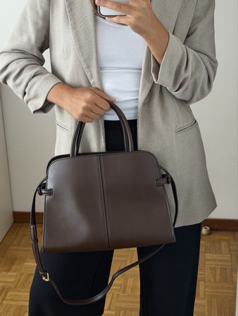 Zara Elegante Handtasche / Schultertasche Braun (32 cm)