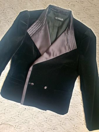 LUTZ TEUTLOFF 40 BLAZER JACKET VINTAGE SAMT , TOP MIT BLUSE
