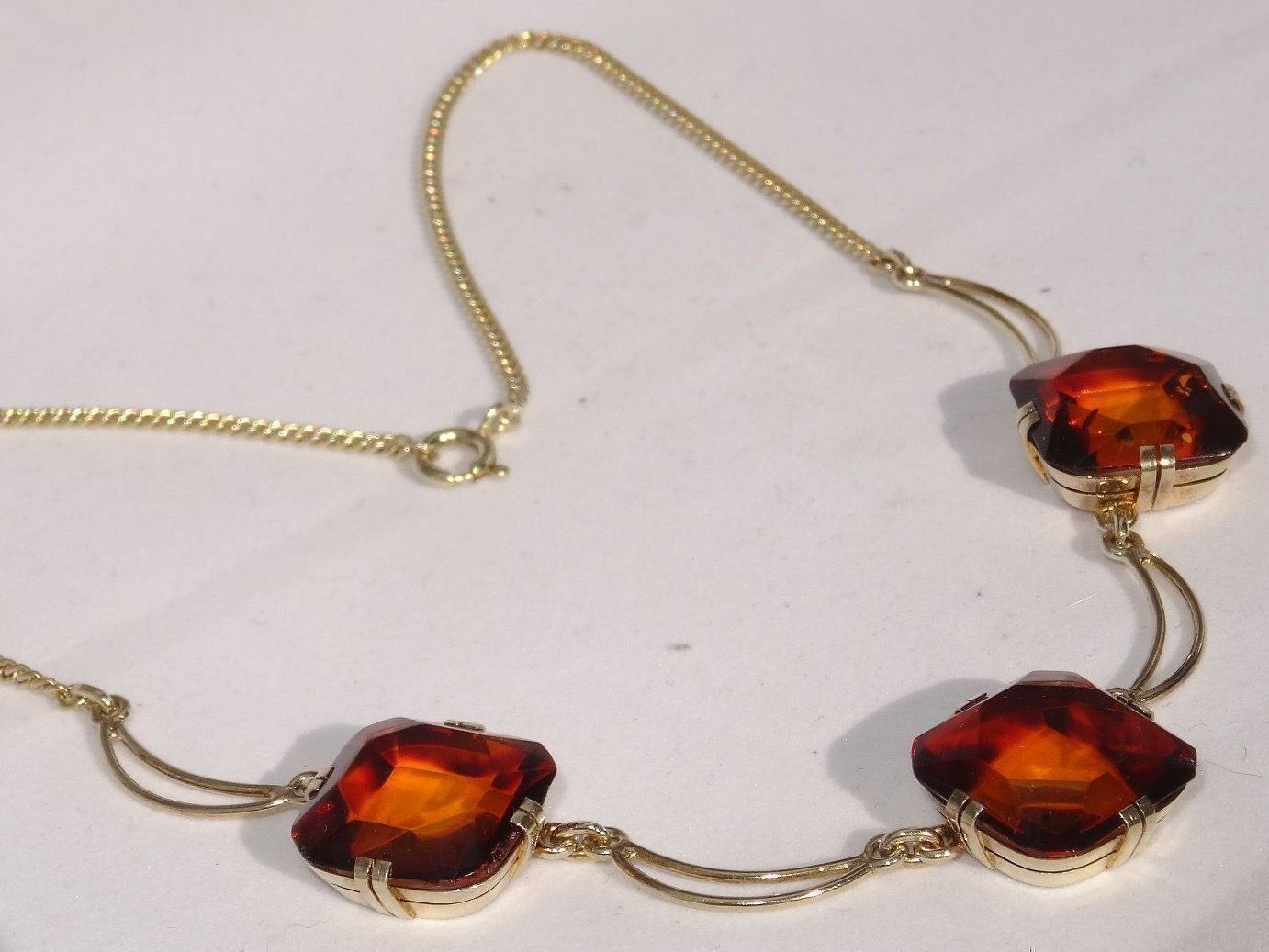 Catenine: Collier Silber 925 mit drei Bernsteinen – Usato da Matten b. Interlaken venduto da kero71 2