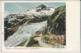 Furka - Rhonegletscher Postkutsche c1900