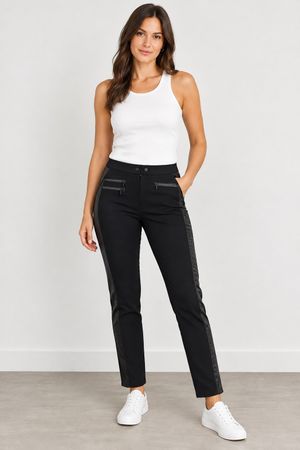 Von Zeiten Hose schwarz Kunstleder Grösse 42 Neu