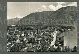 AK sw Ascona TI dalla collina, Richtung imbarcadero ≈ 1949