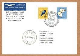 🇨🇭1957 Swissair Gedenkflug Mittelholzer Schweiz-Südafrika