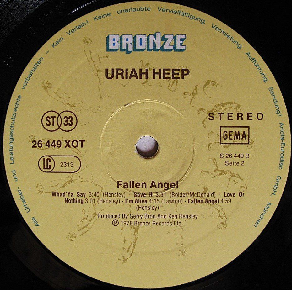 Dischi in vinile: URIAH HEEP "Fallen Angel" LP in VG++/EX – Usato da Monthey venduto da Pingmub 2