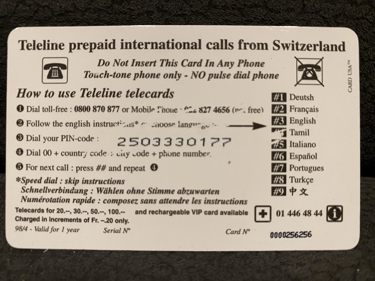 Telefon- & Taxkarten: Teleline – Gebraucht aus Lausanne von babacard10 1