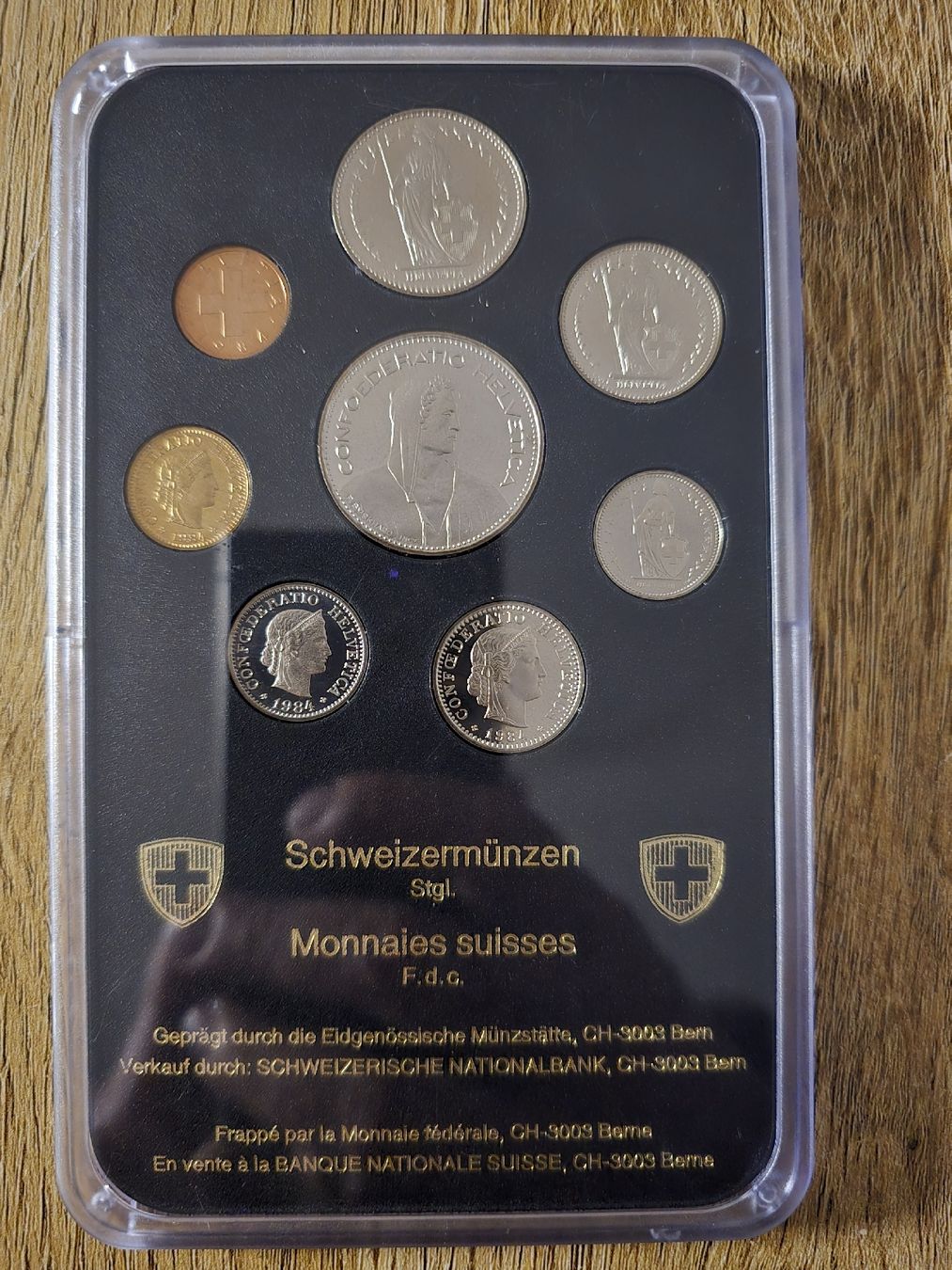 Tutti le monete: Schweizer Münzsatz 1984 Stgl – Nuovo e nell'imballaggio originale da Turtmann venduto da SASGRU 1