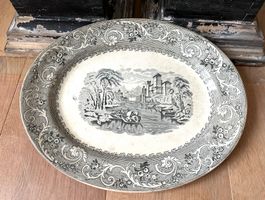 🟢 Plat ancien W&H Rhine 1856-1873 Teller vintage céramique