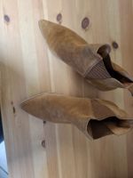 Wildleder Stiefeletten in Cognac, Gr. 41