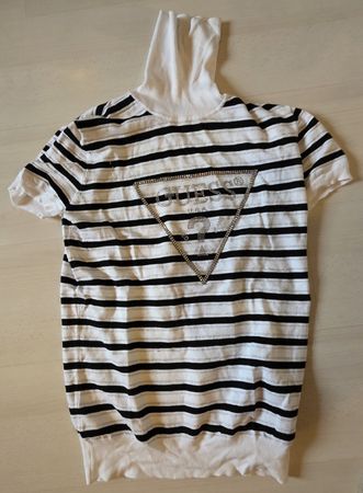Guess Kurzarmshirt Streifen Grösse L Strass Logo neuwertig