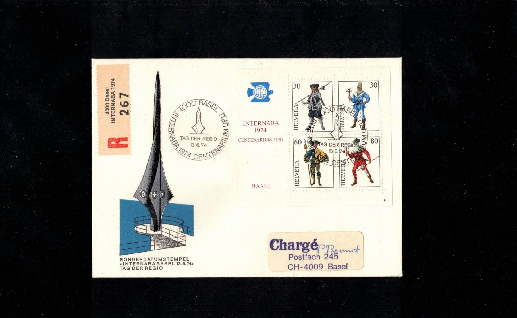 Tous les timbres: 1974 Brief nach Basel mit Internaba Block – D'occasion à Rheinau par loxis