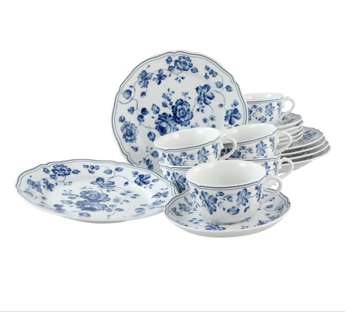 Tazze: CreaTable Fiore blu reale tassenset – Nuovo (secondo la descrizione) da Koppigen venduto da _f.n_ 1