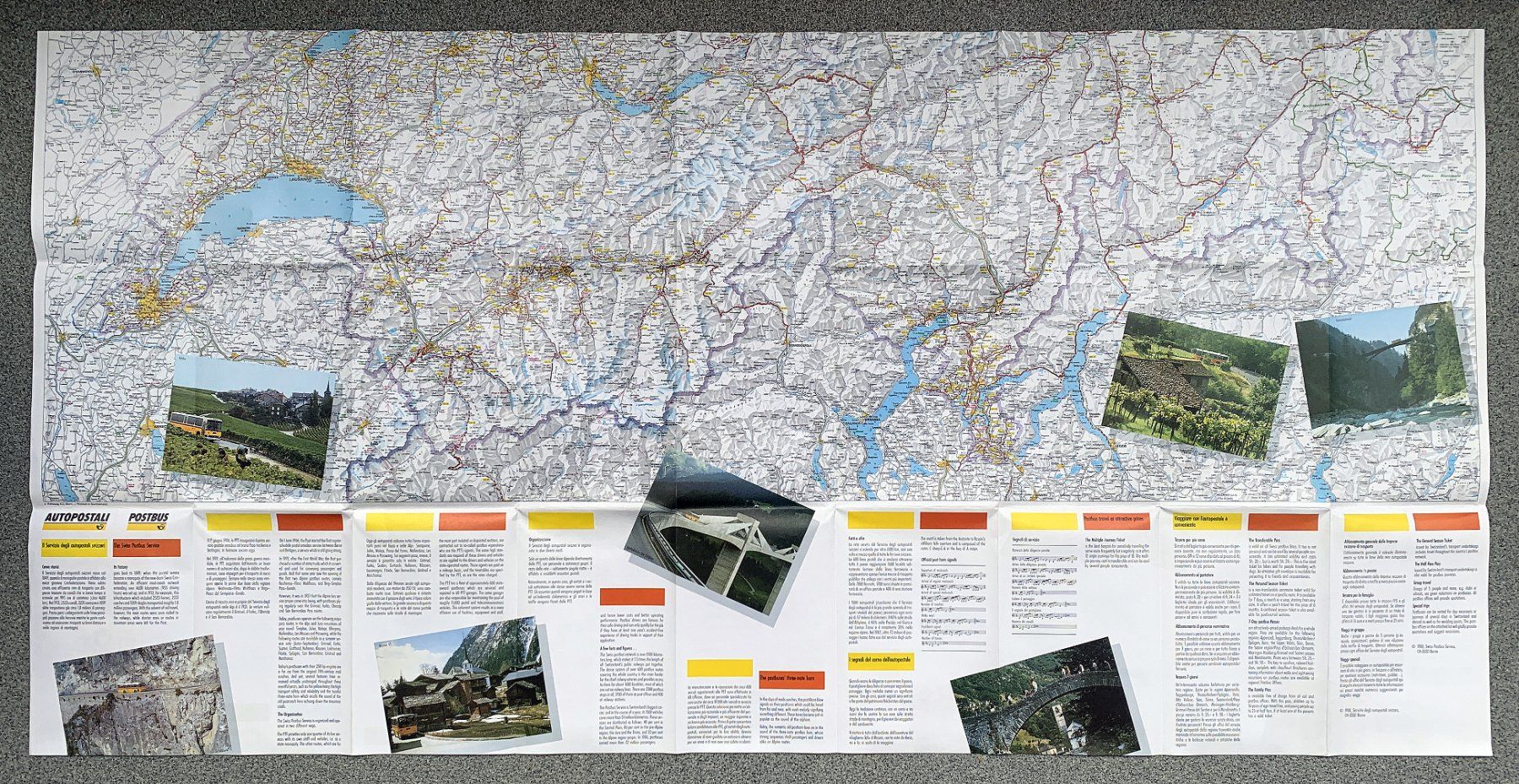 Landkarten & Atlanten: PTT Post Postauto Postauto-Linien Schweiz Landkarte 1998 – Neu (gemäss Beschreibung) aus Bern von AWiBe 4
