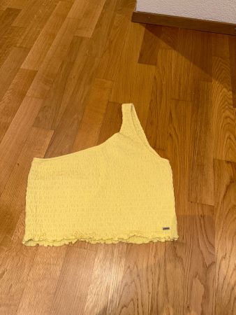 Gelbes Sommer Top mit einer Schulter, Grösse  XL!