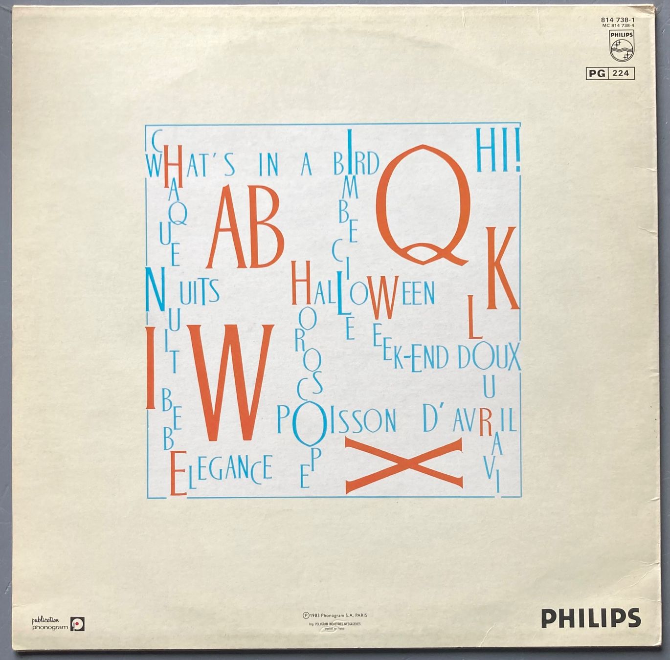 Schallplatten: ALAIN BASHUNG - FIGURE IMPOSEE – Gebraucht aus Poliez-Pittet von Newtown-Records 1
