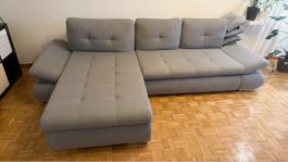 Ecksofa grau mit Schlaffunktion