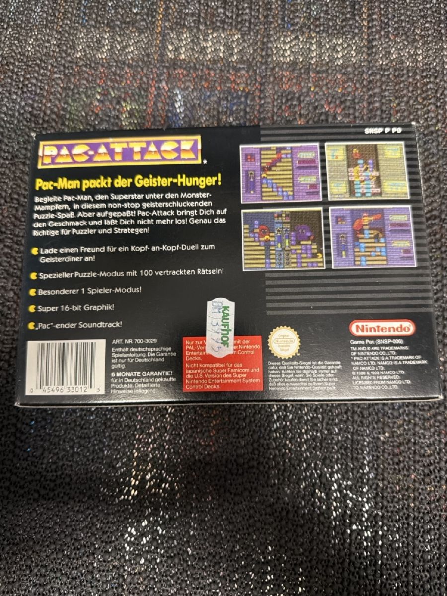 Nintendo Spiele: Pac-Attack Super Nintendo CDSpiel mit Anleitung PAL Version  – Gebraucht aus Bülach von ran_kqm8 1