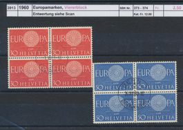 1960 "Europamarken", Viererblock, gestempelt