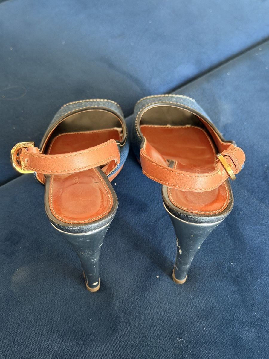 Sergio Rossi Chaussures femmes: Sergio Rossi Sandalen - Denim Leder – D'occasion à Zürich par Gadgets2020 3