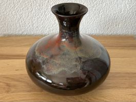 Keramik Vase handgefertigt mit effektvoller Glasur signiert