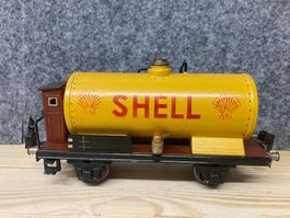 Märklin Spur 0 Kesselwagen 17740 Shell gelb mit Bremserhaus