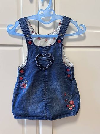 Gr.86 Babykleidchen Latzrock Jeans 