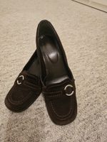 Retropumps Wildleder braun mit Blockabsatz