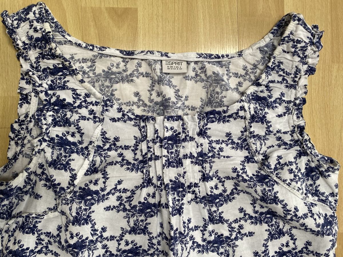 Esprit Camicette: Esprit Top, Leinen, 38, blau-weiss Blumenmuster – Nuovo (secondo la descrizione) da Buochs venduto da H16 2