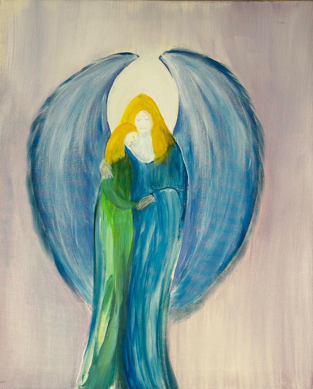 Dipinti: Engel Gemälde, Schutzengel Bild, Original Kunstwerk – Usato da Embrach venduto da pgi1970