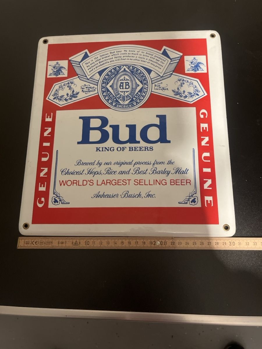 Insegne: Email Schild Bud King of Beers – Usato da Wiggen venduto da mfgUrs 1