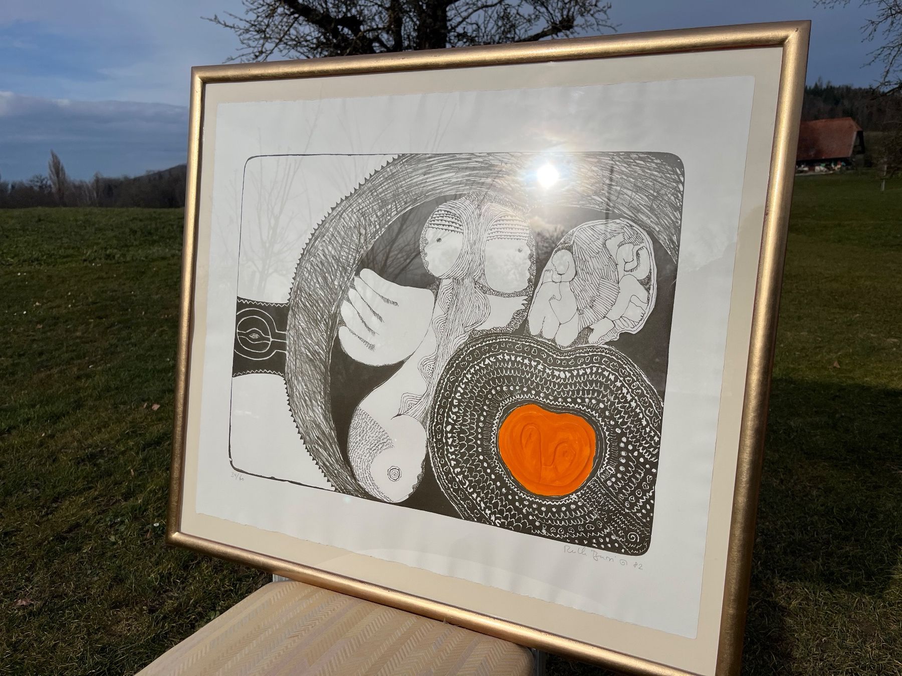 Grafica & Litografie: Bild mit Rahmen Ruth Burri 34/ 60 – Usato da Allmendingen b. BE venduto da juair 6
