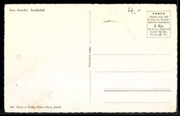 Ansichtskarten: AK Aeschi, Panorama der Ortschaft – Gebraucht aus Berlin von bartko-reher 1