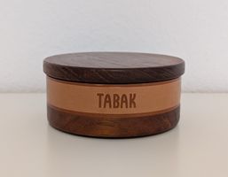 ELKA Teakholz Tabakdose MCM 1960er, rar vintage