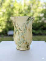 Vintage Art Deco Glass Vase 14cm Bohemian Spatter Glass