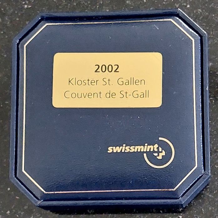 Tutti le monete: 20 Franken 2002 Silber pp Kloster St. Gallen Box – Nuovo (secondo la descrizione) da Arch venduto da moneyswiss 2