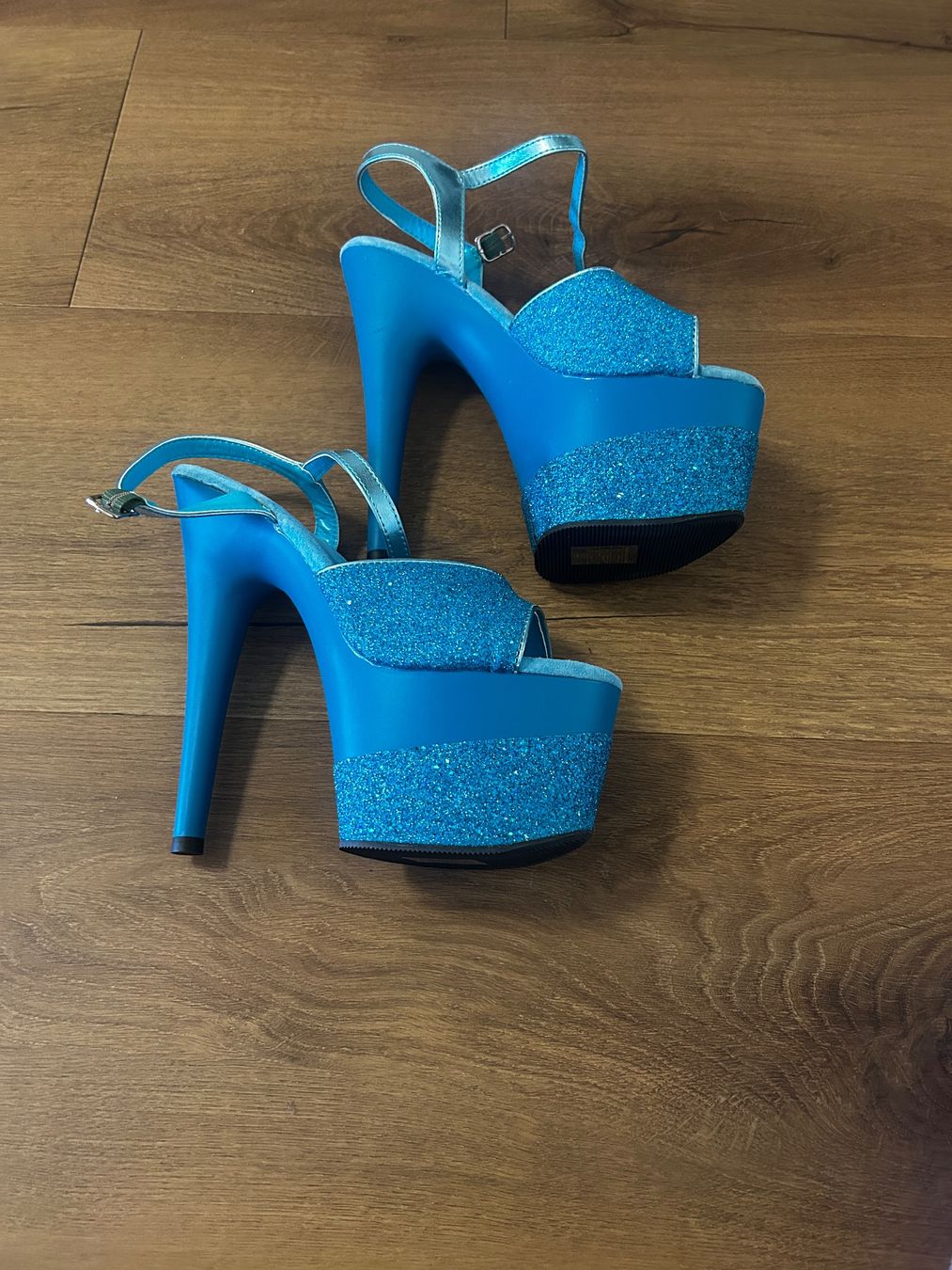 Scarpe da donna: Pleaser Platform Heels Blau Glitzer Gr 37 NEU – Nuovo e nell'imballaggio originale da Regensdorf venduto da Spyke55 1