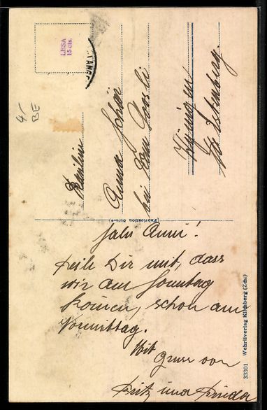 Cartoline postali: AK Huttwil, Kirche mit Brunnen – Usato da Berlin venduto da bartko-reher 1