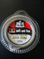 9 Meter  Stahlvorfach  0.50mm + 10x Quetschhülsen