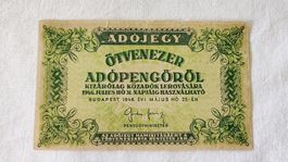 Ungarn 50.000 (Ötvenezer) 1946, Steuerticket (WA3)