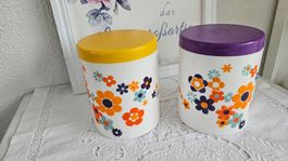 Kunststoff Dosen Plastik 1970er Jahre Flower Power