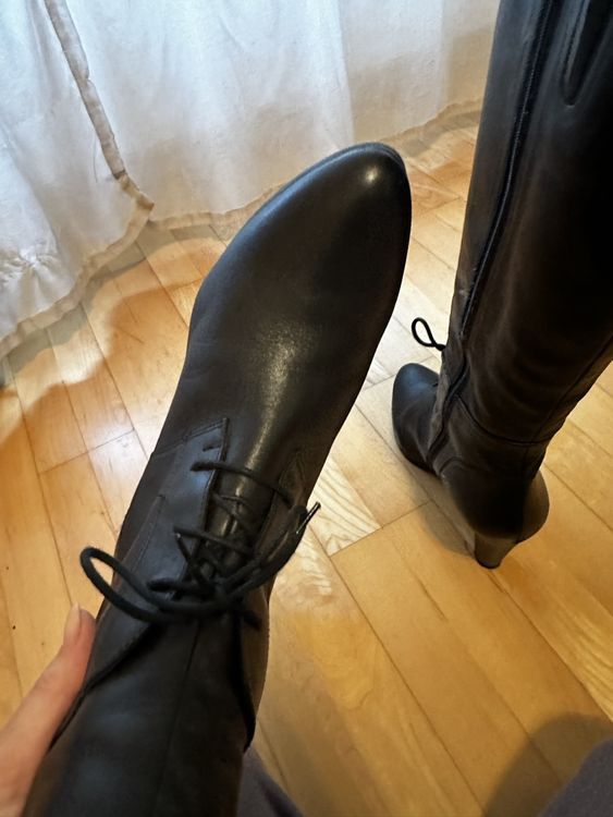 Leder-Stiefel Grösse 40 schwarz mit Absatz 5