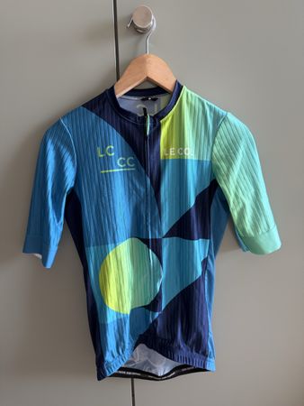 Le Col Radtrikot kurzarm blau grün Grösse M guter Zustand