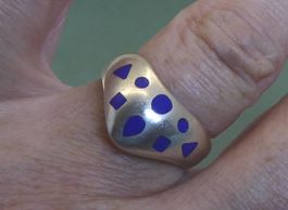Ring 925 Silber mit Emaille