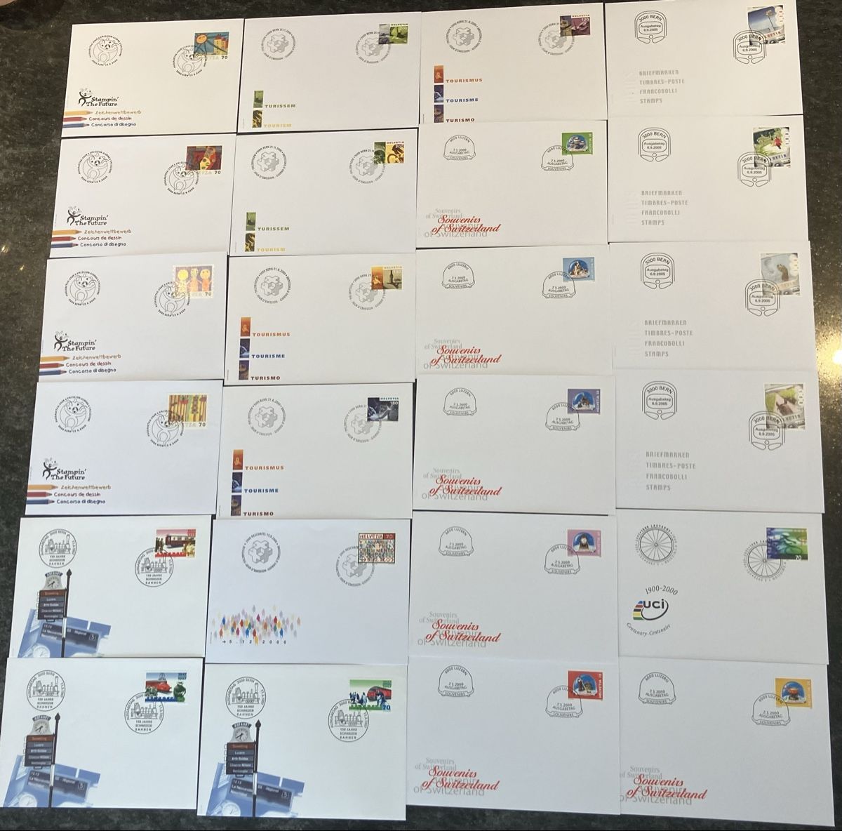 Tutti i francobolli: Schweizer Briefmarken Ersttag-Couverts 1997 / 2000 – Usato da Hunzenschwil venduto da nixnevis