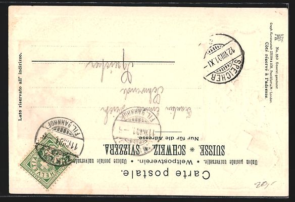 Cartes postales: Passepartout-Lithographie Zürich, Blick – D'occasion à Berlin par bartko-reher 1