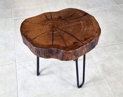 Couchtisch Beistelltisch Baumstammtisch Echtholz Brown