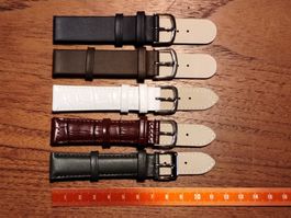 5 x 18mm Bracelet de montre en cuir